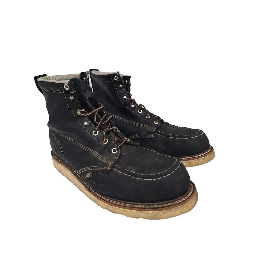 Thorogood Men's 6" Steel Toe Wedge Sole Boot (U.S.A.) 804-6201 Black 14D